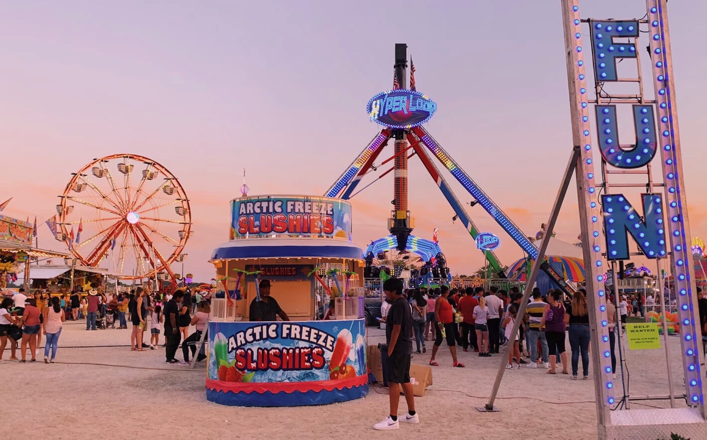 Image of an outdoor funfair